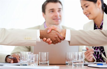 simsearch:400-05672615,k - Close-up of two business people greeting each other Foto de stock - Super Valor sin royalties y Suscripción, Código: 400-04192324