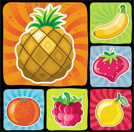 simsearch:400-04913445,k - Colorful fruity icons set - fruity series Photographie de stock - Aubaine LD & Abonnement, Code: 400-04193620
