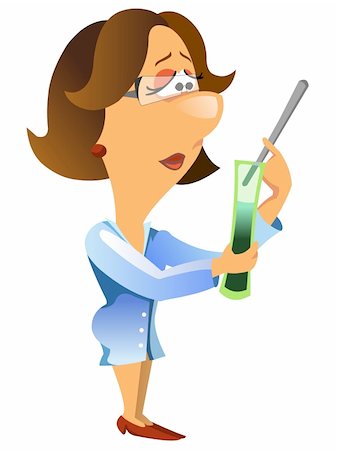 regisser_com (artist) - Cartoon illustration of doctor woman with a flask, isolated on white background. Photographie de stock - Aubaine LD & Abonnement, Code: 400-04193632