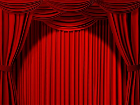 Theatrical curtain of red color Stock Photo - Budget Royalty-Free & Subscription, Code: 400-04193657