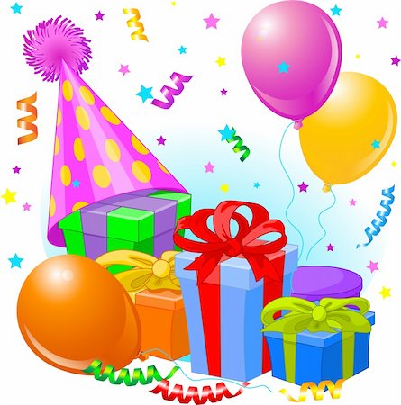 simsearch:400-05031229,k - Birthday gifts and decoration ready for birthday party Stockbilder - Microstock & Abonnement, Bildnummer: 400-04193839