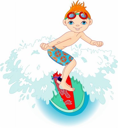 Surfer boy getting some height of a wave Photographie de stock - Aubaine LD & Abonnement, Code: 400-04193849