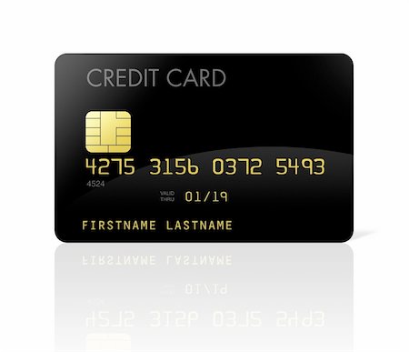 simsearch:400-04152511,k - black credit card isolated on white with clipping path Stock Photo - Budget Royalty-Free & Subscription, Code: 400-04204336