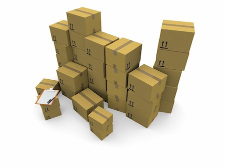 simsearch:400-06205380,k - 3D piles of cardboard boxes Foto de stock - Super Valor sin royalties y Suscripción, Código: 400-04204783