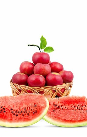 simsearch:825-02308416,k - Watermelon and apples  isolated on a white background Stockbilder - Microstock & Abonnement, Bildnummer: 400-04204965