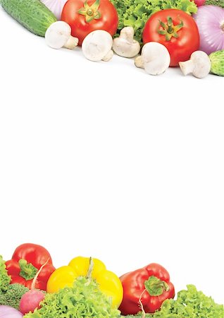 Assorted fresh vegetables isolated on white background Stock Photo - Budget Royalty-Free & Subscription, Code: 400-04204968