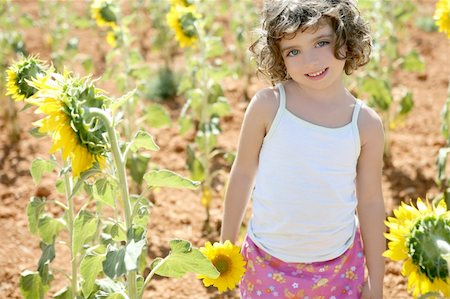 rural american and family - Beautiful little girl in a summer sunflower colorful field Foto de stock - Super Valor sin royalties y Suscripción, Código: 400-04205472