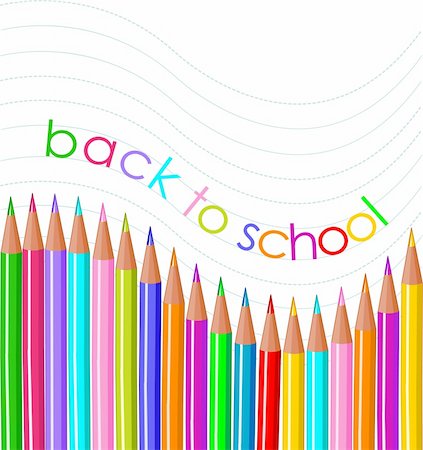 school kindergarten wallpapers - Back to school colore pencils background Stock Photo - Budget Royalty-Free & Subscription, Code: 400-04205643
