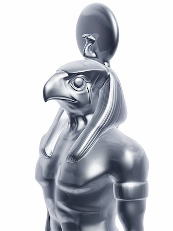 silver Egypt horus statue isolated on white background Foto de stock - Super Valor sin royalties y Suscripción, Código: 400-04205673