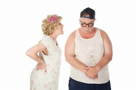 side profile woman chubby - Bickering wife yelling at a shamed husband Stock Photo - Budget Royalty-Free & Subscription, Code: 400-04205696