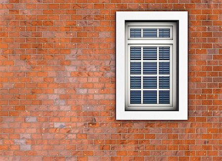 simsearch:400-07675125,k - Window on the background of brick wall. Made in 3D Fotografie stock - Microstock e Abbonamento, Codice: 400-04205787