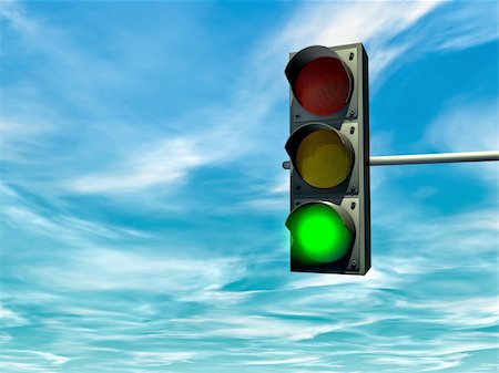 simsearch:400-08508379,k - City traffic light with a green signal Stock Photo - Budget Royalty-Free & Subscription, Code: 400-04205782