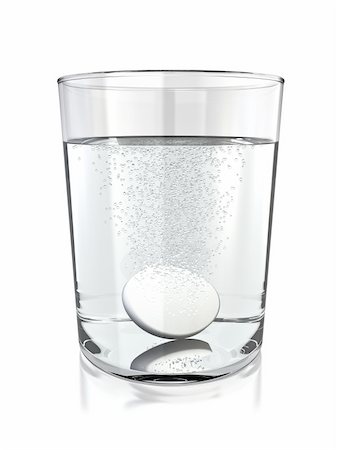 fizzing effervescent tablet - Tablet in a glass of water. 3D rendered. Stock Photo - Budget Royalty-Free & Subscription, Code: 400-04205800