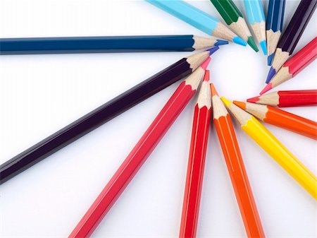 simsearch:400-06388011,k - A circle formed by the points of several colored pencils. Stock Photo - Budget Royalty-Free & Subscription, Code: 400-04205917