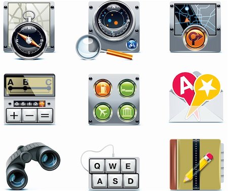 simsearch:400-08807052,k - Set of the detailed satellite navigation icons Stock Photo - Budget Royalty-Free & Subscription, Code: 400-04205961