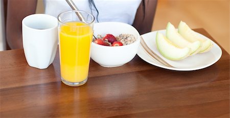 simsearch:400-04335902,k - Healthy breakfast at brown table Stock Photo - Budget Royalty-Free & Subscription, Code: 400-04206178