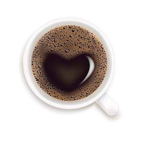 expresso bar - Cup Of Coffee With Heart Image Isolated On White Background, Vector Illustration Stock Photo - Budget Royalty-Free & Subscription, Code: 400-04206436
