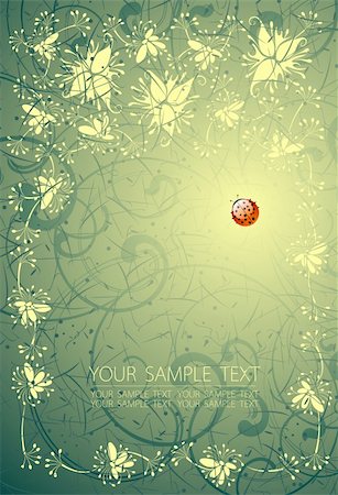 simsearch:400-05883361,k - floral background and the ladybird Photographie de stock - Aubaine LD & Abonnement, Code: 400-04206525