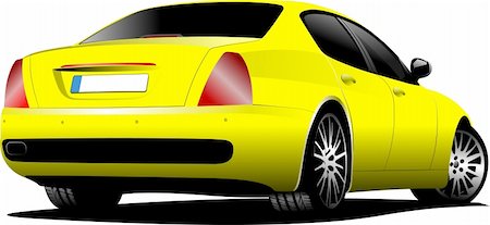 simsearch:400-05263050,k - Yellow Car sedan on the road. Vector illustration Photographie de stock - Aubaine LD & Abonnement, Code: 400-04206569