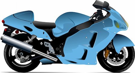 Sketch of modern motorcycle. Vector illustration Stock Photo - Budget Royalty-Free & Subscription, Code: 400-04206611