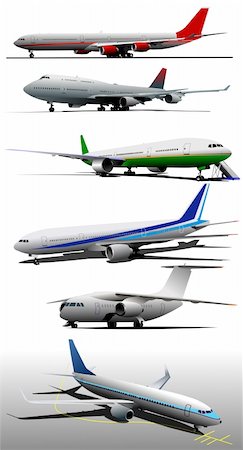 simsearch:859-09192776,k - Six Airplanes on the airfield. Vector illustration Stock Photo - Budget Royalty-Free & Subscription, Code: 400-04206631