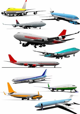 plane runway people - Airplane on the airfield. Vector illustration Stock Photo - Budget Royalty-Free & Subscription, Code: 400-04206632