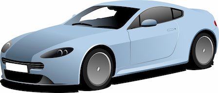 simsearch:400-05263050,k - Blue car sedan on the road. Vector illustration Photographie de stock - Aubaine LD & Abonnement, Code: 400-04206648