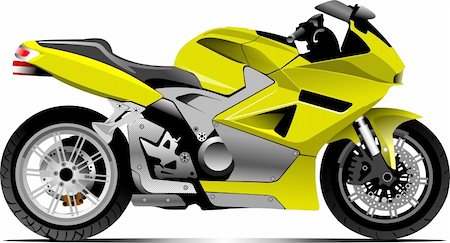 Sketch of modern motorcycle. Vector illustration Stock Photo - Budget Royalty-Free & Subscription, Code: 400-04206642