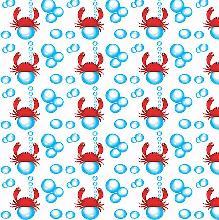 Texture with crabs and bubbles. Stock Photo - Budget Royalty-Free & Subscription, Code: 400-04206907