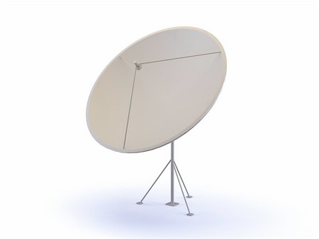 space satellite dish - 3d sattelite antena on the white Stock Photo - Budget Royalty-Free & Subscription, Code: 400-04207312