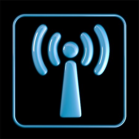 simsearch:400-07570955,k - wi-fi  icon on dark background Stock Photo - Budget Royalty-Free & Subscription, Code: 400-04207518