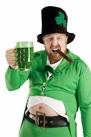 stein - An image of a Leprechaun drinking green beer on St. Patricks Day. Photographie de stock - Aubaine LD & Abonnement, Code: 400-04207707