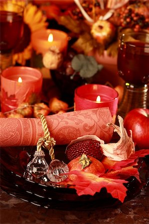 Table setting with autumn decoration for Thanksgiving Photographie de stock - Aubaine LD & Abonnement, Code: 400-04207966