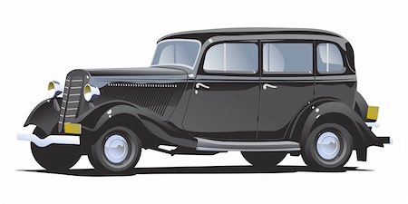 simsearch:400-04121043,k - Vector illustration of a retro car. (Simple gradients only - no gradient mesh.) Foto de stock - Super Valor sin royalties y Suscripción, Código: 400-04207960