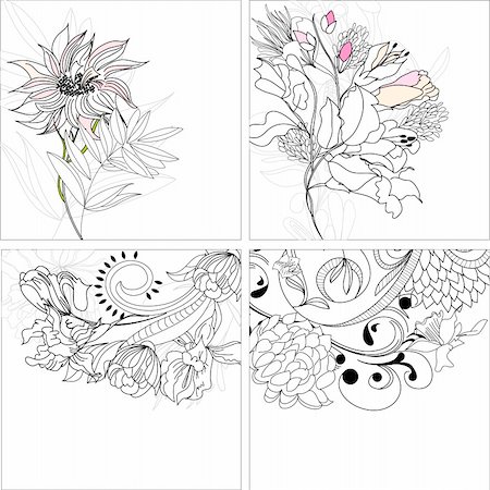 peony art - Set 9, floral background Stock Photo - Budget Royalty-Free & Subscription, Code: 400-04208240