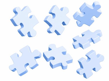 simsearch:400-04730835,k - Parts of a puzzle. Objects over white Stock Photo - Budget Royalty-Free & Subscription, Code: 400-04208574