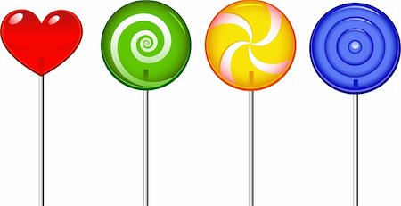 red circle lollipop - Four lollipop over white. EPS 8, AI, JPEG Stock Photo - Budget Royalty-Free & Subscription, Code: 400-04208866