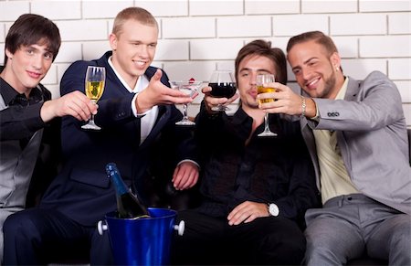 friends gathering christmas - Group of friends have fun and drink at night club Stock Photo - Budget Royalty-Free & Subscription, Code: 400-04209095