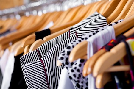 simsearch:400-08031960,k - Multi-coloured wardrobe showcase, for sale, closeup view Stock Photo - Budget Royalty-Free & Subscription, Code: 400-04209119