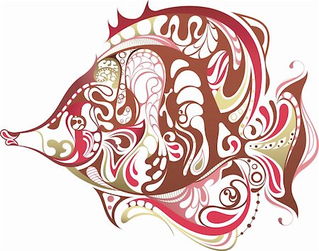Illustration of abstract tropical fish. Stockbilder - Microstock & Abonnement, Bildnummer: 400-04209370