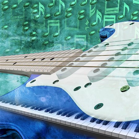 simsearch:400-07486457,k - abstract musical background guitar piano and notes Stock Photo - Budget Royalty-Free & Subscription, Code: 400-04209595