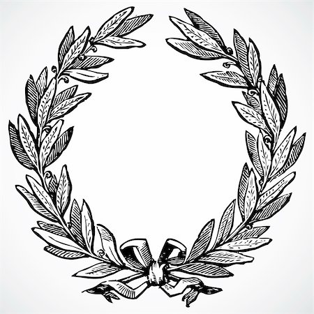 simsearch:400-04710715,k - Illustrated laurel wreath. Easy to edit. Foto de stock - Royalty-Free Super Valor e Assinatura, Número: 400-04209665