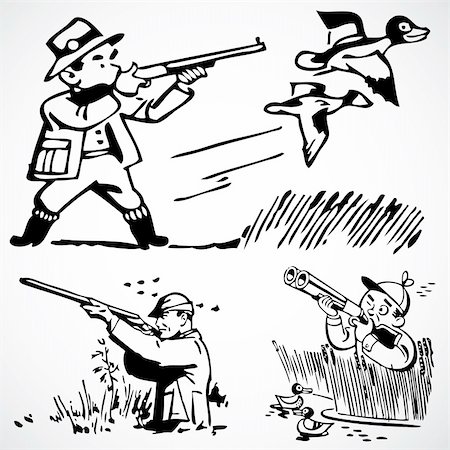 simsearch:400-04209690,k - Vintage vector advertising illustrations of hunting. Stock Photo - Budget Royalty-Free & Subscription, Code: 400-04209697