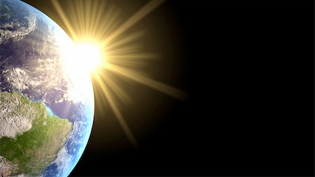 The sun back the earth with his yellow ray Stockbilder - Microstock & Abonnement, Bildnummer: 400-04200137