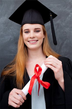 Portrait of teenage Girl Celebrating Graduation in the class Foto de stock - Super Valor sin royalties y Suscripción, Código: 400-04200215