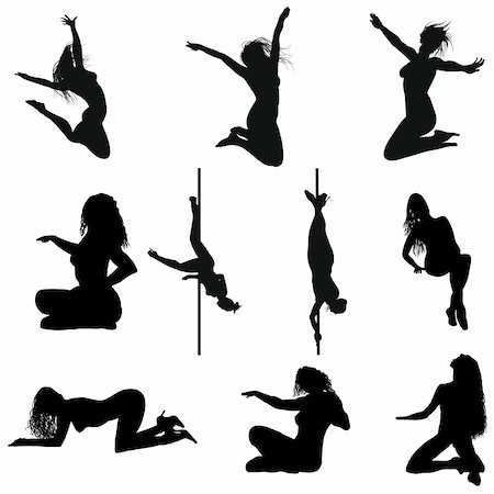 Collection of different erotic silhouettes. Vector illustration. Stock Photo - Budget Royalty-Free & Subscription, Code: 400-04200302