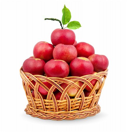 simsearch:400-05194830,k - Basket of apples isolated on a white background Stockbilder - Microstock & Abonnement, Bildnummer: 400-04200420
