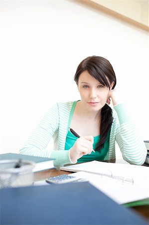 simsearch:400-04484714,k - Charming teen girl studying on a desk Stock Photo - Budget Royalty-Free & Subscription, Code: 400-04200666