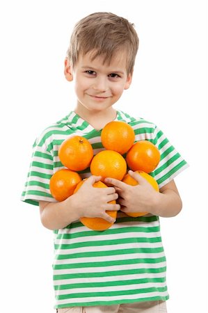 simsearch:400-04979626,k - Boy holding oranges isolated on white background Foto de stock - Super Valor sin royalties y Suscripción, Código: 400-04201045