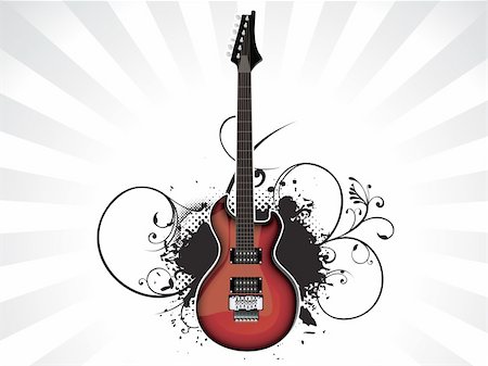 abstract music theme with guitar vector illustration Stock Photo - Budget Royalty-Free & Subscription, Code: 400-04201573